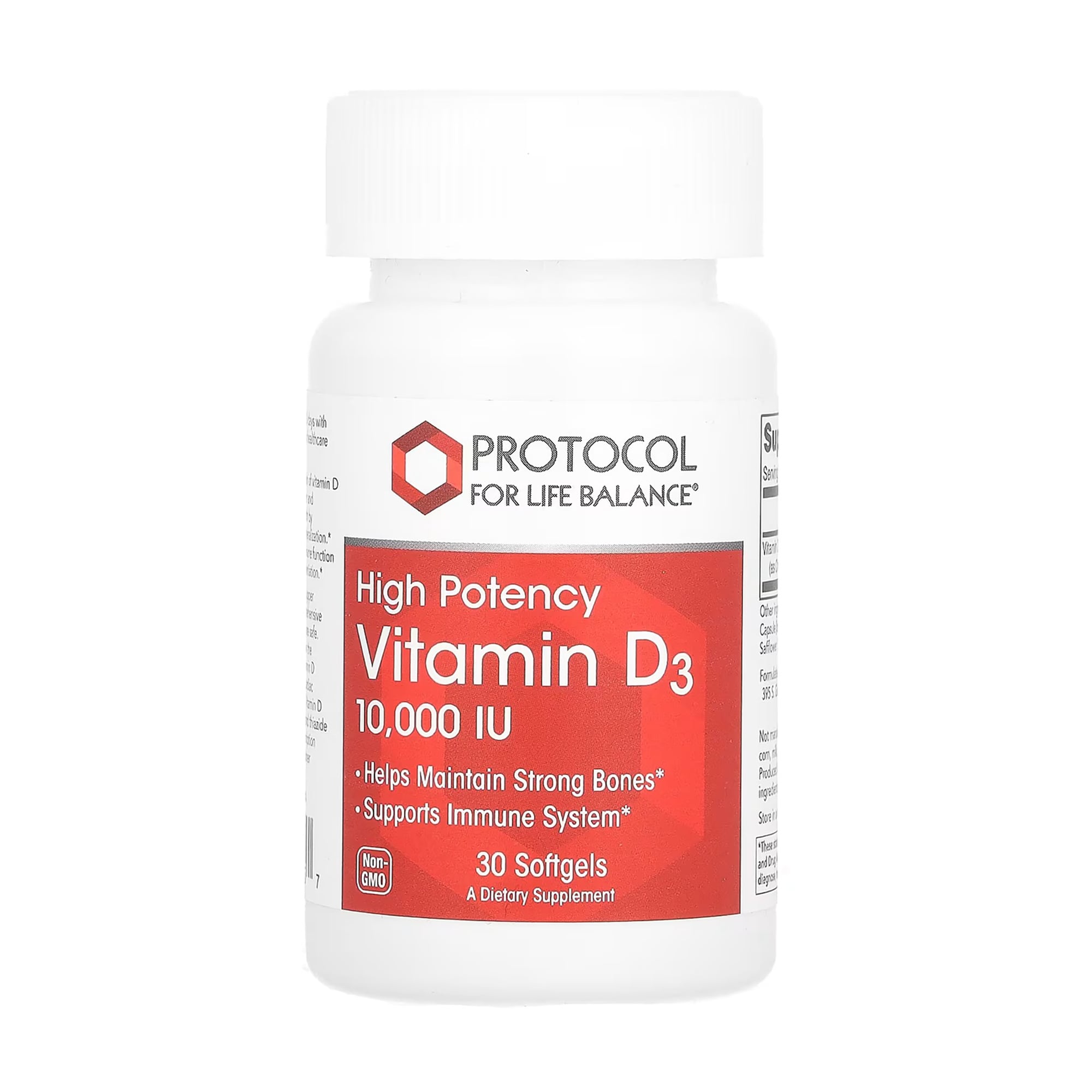 Вітамін D3 Protocol For Life Balance Vitamin D3 High Protency, 10 000 МО, 30 гелевих капсул